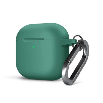 Силіконовий чохол для навушників Apple AirPods 4, Hang Case, зелений, ультратонкий захисний кейс товщиною 2 мм, захист від подряпин, пилу та ударів, компактний, з карабіном для кріплення, ArmorStandart (ARM81289)