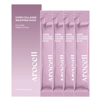Маска-пленка с коллагеном для увлажнения и лифтинга Arocell Super Collagen Wrapping Mask, 5 г * 4 шт
