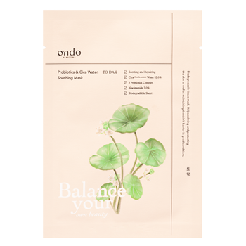 Успокаивающая маска с пробиотиками и центелой азиатской Ondo Beauty 36.5 Probiotics & Cica Water Soothing Mask, 25 мл