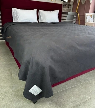 Покривало-плед Maison D'or Serap antracit 220*240 вафельне