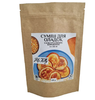 Cмесь для оладий мини с кукурузной мукой без глютена, 150 г Ms. Tally