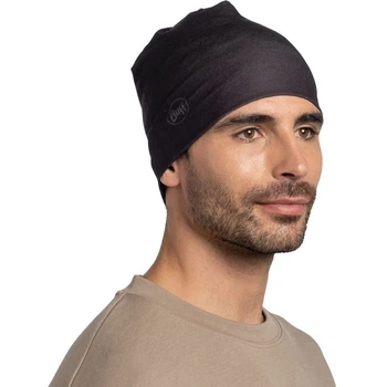Шапка Buff Ecostretch Beanie Solid black Uni (100078064)