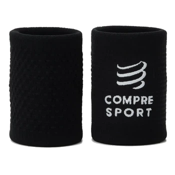 Напульсник спортивный на руку эластичный для фиксации сустава. Compressport Racing Sweatbands Black Uni (100084797)