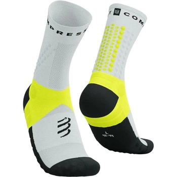 Бігові шкарпетки для марафону на довгі дистанції Compressport Ultra Trail Socks V2.0 White/safe yellow M (100075583)