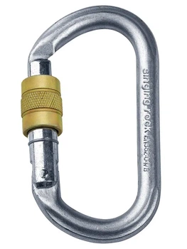 Карабін альпіністський для скелезлазіння овальний симетричний Singing Rock Oval Keylock Connector Screw (100021946)