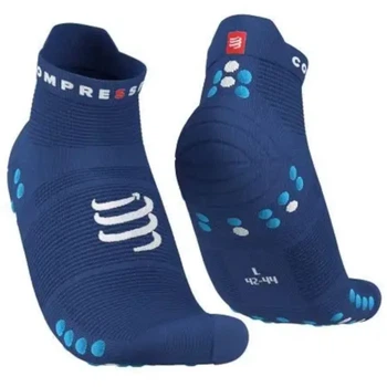 Шкарпетки для бігу марафону Compressport Pro Racing Socks V4.0 Run Low Sodalite/fluo blue XL (100075554)