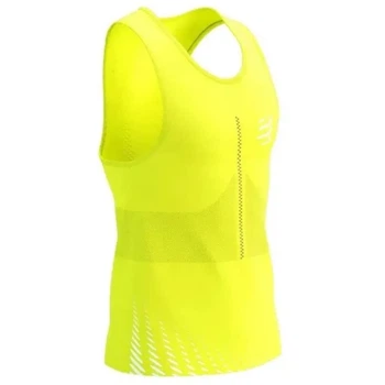 Майка чоловіча спортивна для бігу тренувань облягаюча Compressport Pro Racing Singlet M Evening primrose/white XL (100075513)