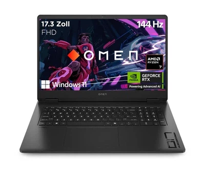 Ноутбук 17.3" HP OMEN 17-db0281ng Gaming AMD Ryzen 7 8845HS RAM 16GB SSD 512GB GeForce RTX 4060 Windows 11 (UKR)