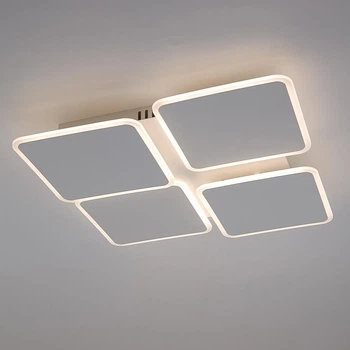Управляемая светодиодная люстра AERO SQUARE 70W 4S 455х455х60мм Белая