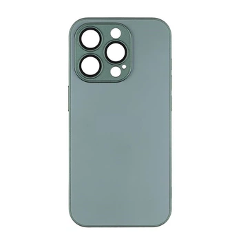 Чехол-накладка стеклянный матовый с защитой камеры Matte AG-Glass для iPhone 15 Cangling Green