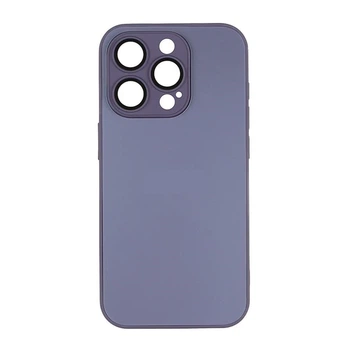 Чехол-накладка стеклянный матовый с защитой камеры Matte AG-Glass для iPhone 15 Deep Purple