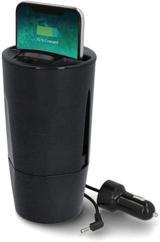 Беспроводная автомобильная зарядка-стакан CARTREND 12В 5А с портами USB и Type-C