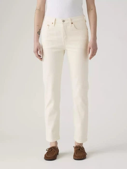 Jeansy regular fit damskie Levi`s 501® Crop 36200-0374 W28L28 Białe (5401187410135)