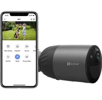 Камера видеонаблюдения EZVIZ BC1C, 4MP 2K, аккумулятор 7800 mAh, солнечная, Wi-Fi, IP66