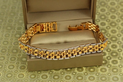 Браслет Xuping Jewelry Стрічка з родієм 19,5 см 10 мм золотистий