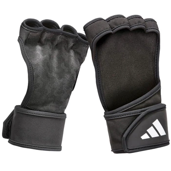Перчатки для тренировок Adidas Open Back, M (обхват 20-21.5 см), дышащие, Черные, для фитнеса и спорта (ADGB-15062)