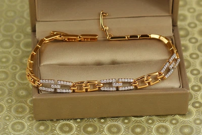 Браслет Xuping Jewelry призма света с родием 19 см золотистый