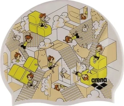 Шапочка для плавания детская Arena Print Junior силикон 6-12 лет Разноцветный (94171-237)