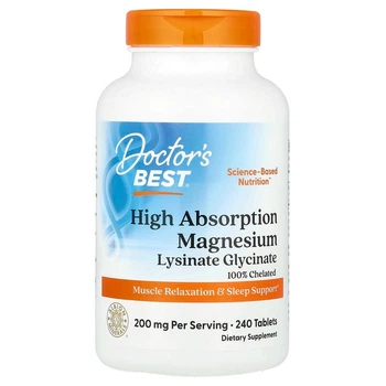 Мінерал магній хелат 100% Doctor's Best (Magnesium Chelated) 240 таблеток DRB00087