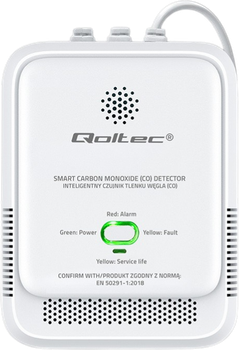 Датчик чадного газу Qoltec 85 дБ LED (5901878525761)