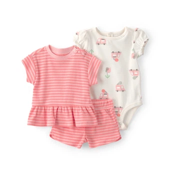 Комплект Carter's 3в1 боді, футболка, шорти для дівчинки 61-69 см (1U529010_6M)