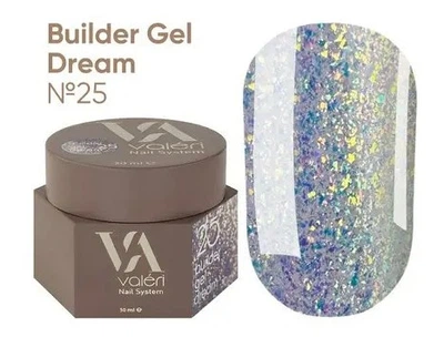 Гель для ногтей с блестками Valeri Builder Gel Dream 25 30 мл