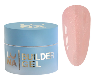 Гель для наращивания Luna Shimmer Gel 01 нежный светло-розовый с шиммером 15 мл