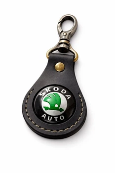 Брелок Skoda ручная робота натуральная кожа 50мм