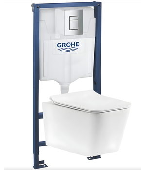 Інсталяція GROHE Rapid SL 38772001 з панеллю змиву Skate Cosmopolitan 38732000 + унітаз DEVIT Linea 3040120 із сидінням Soft Close дюропласт