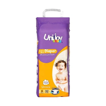 Детские подгузники Unijoy Premium Soft размер L (9-14 кг), 32 шт Детские ультратонкие подгузники с защитой от протечек и мгновенным поглощением Памперсы для детей