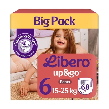Детские подгузники-трусики Libero Up&Go размер 6 (15-25 кг) 34 шт * 2 пачки