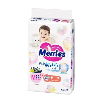 Дитячі підгузки Merries розмір M (6-11 кг) 54 шт