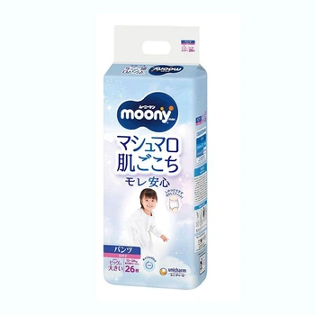 Детские подгузники-трусики Moony для девочек размер XXL (13-28 кг) 26 шт