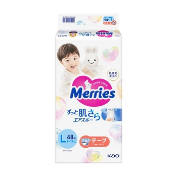 Дитячі підгузки Merries розмір L (9-14 кг) 48 шт