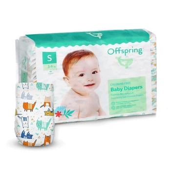 Детские подгузники Offspring Meow The Cat размер S (3-6 кг) 48 шт