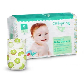 Детские подгузники Offspring Hairykiwi размер S (3-6 кг) 48 шт