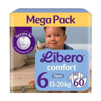 Дитячі підгузки Libero Comfort розмір 6 (13-20 кг) 60 шт