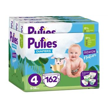 Детские подгузники Pufies Fashion & Nature Maxi размер 4 (9-14 кг) 162 шт