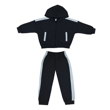 Костюм детский для детей GABBI KS-26-3 (зип-худи, штаны джогеры) Черный на рост 122 (14828)