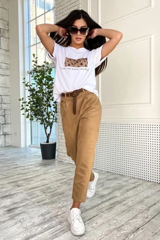 Жіноча футболка вільного крою з принтом з віскози Seventeen L-XL Білий (2000000164380)
