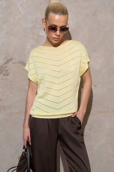 Топ з шовковистої віскозної пряжі Розмір L-XXL (48-52) Жовтий