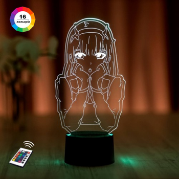 3D ночник подарочная ночная LED лампа светодиодный светильник 02 (4) с пультом ДУ 16 цветов адаптером на usb батарейках из акрила для дома спальни детской оригинальный подарок ребенку 3DTOYSLAMP