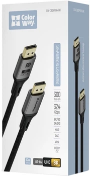 Кабель ColorWay DisplayPort-DisplayPort V1.4 8K 3 м Black (CW-CBDP094-BK)