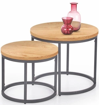 Zestaw ław Halmar OREO Dąb Złoty / Czarny 2 szt (V-CH-OREO-LAW-DĄB_ZŁOTY) (5905248108202)