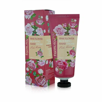 Крем для рук зволожуючий та заспокійливий з екстрактом рози FarmStay Pink Flower Blooming Hand Cr