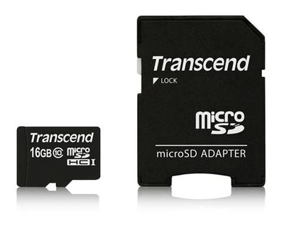 Карта пам'яті MicroSD 16Gb Transcend/C10+SD