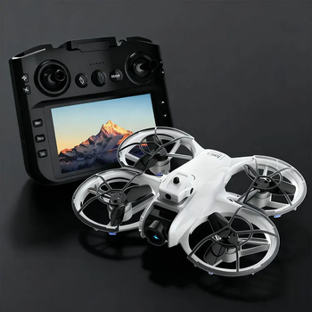 Квадрокоптер M63 WiFi FPV с экраном 4.3", двойная камера, обход препятствий 360°, бесколлекторный дрон