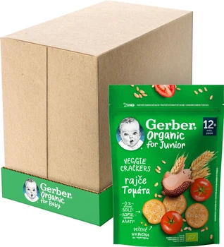 Упаковка крекера Gerber Пшеничные с помидорами для детей с 12 месяцев 100 г х 6 шт (8000300435368)