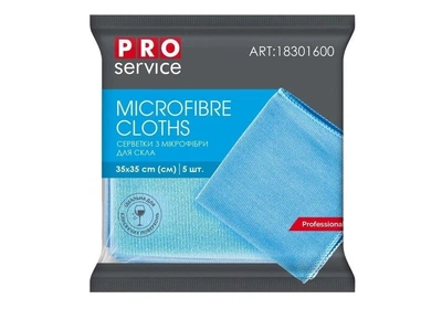 Серветки з мікрофібри PRO Service для скла 5 шт