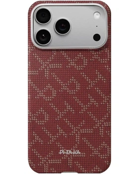Чехол Pitaka Ultra-Slim Monogram PitaTap для iPhone 17 Pro Max (Red/Gold)